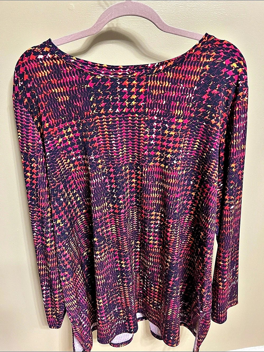 Susan Graver Abstract Print Long Sleeve Tunic Size Small